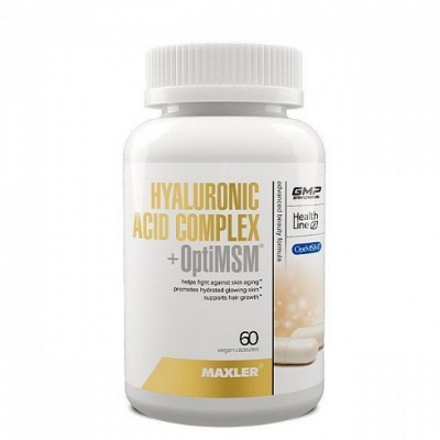 Хондропротекторы MAXLER Hyaluronic Acid + Opti MSM 60 капсул