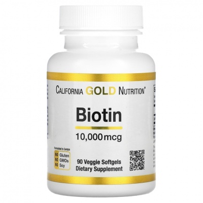 Витамины California Gold Nutrition Biotin 10 000 мкг 90 капсул